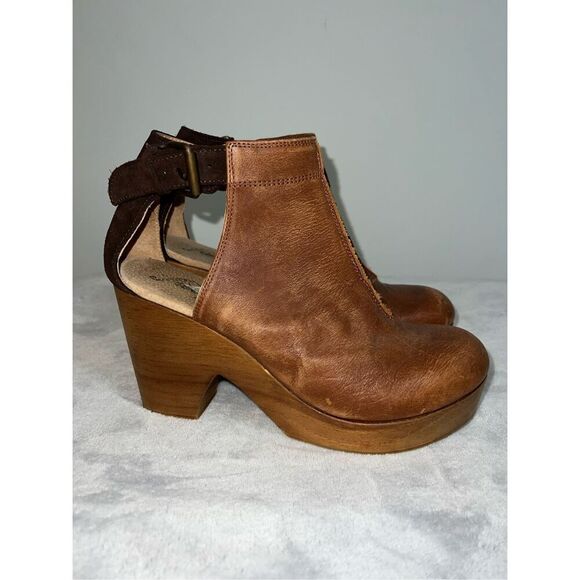 FREE PEOPLE AMBER ORCHARD CLOG Sz 40 brown leather - Picture 1 of 10